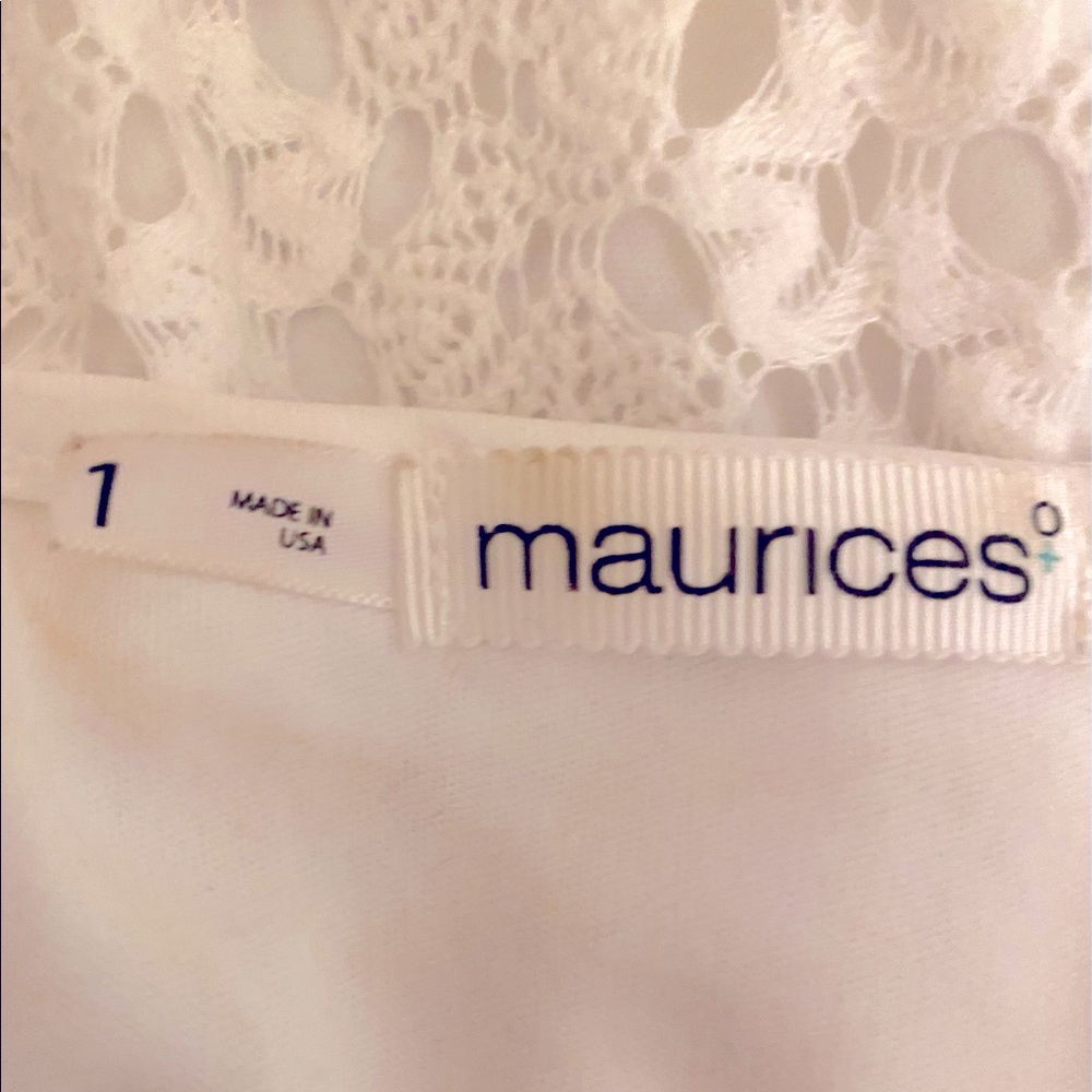 Juniors’ Maurice’s size 1 cream colored crochet dress - Picture 4 of 6